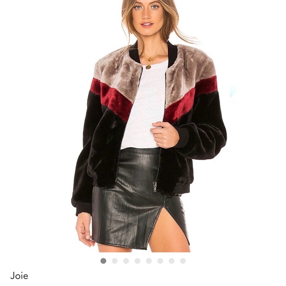 Joie Women's Colorblock Faux Fur Bomber Jacket